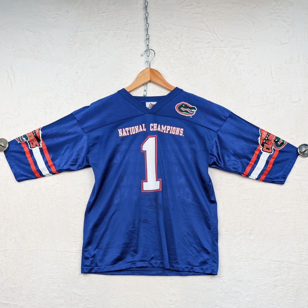VTG University of Florida IZAW Jersey Men's S Blue Gators National Champions Y2K